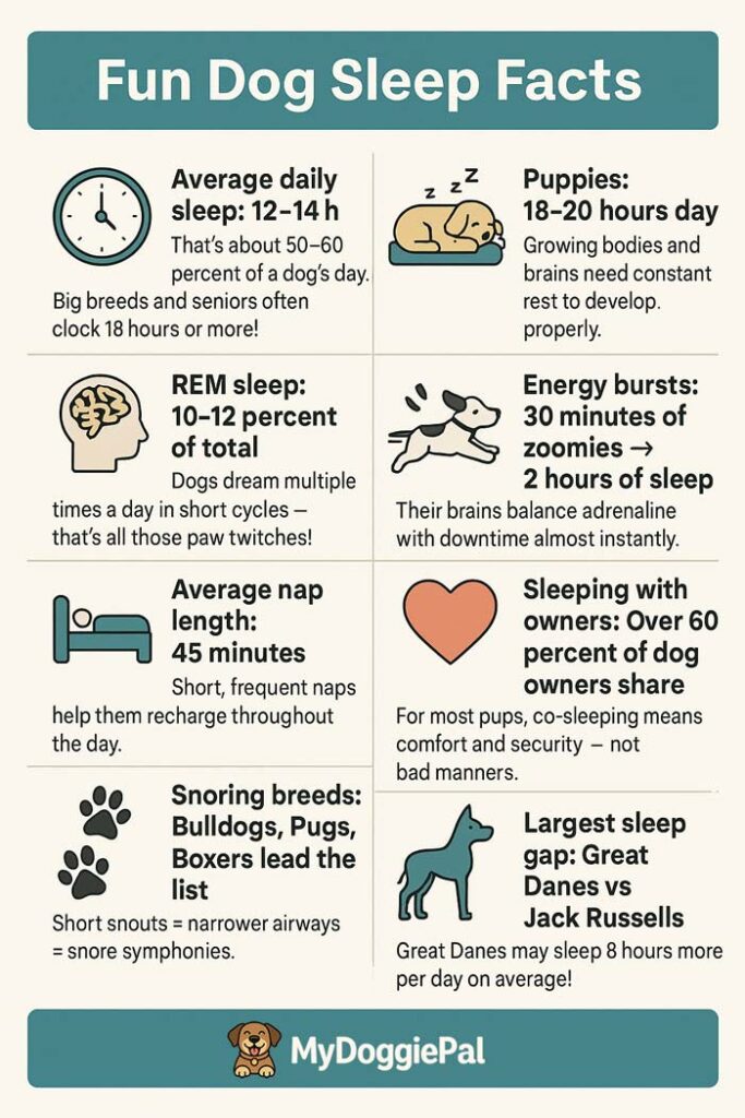 Infographic of Fun Dog Sleep Statistics Facts