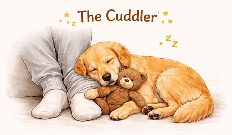 Dog cuddling against its owner while sleeping bonding, trust, and pack behaviour