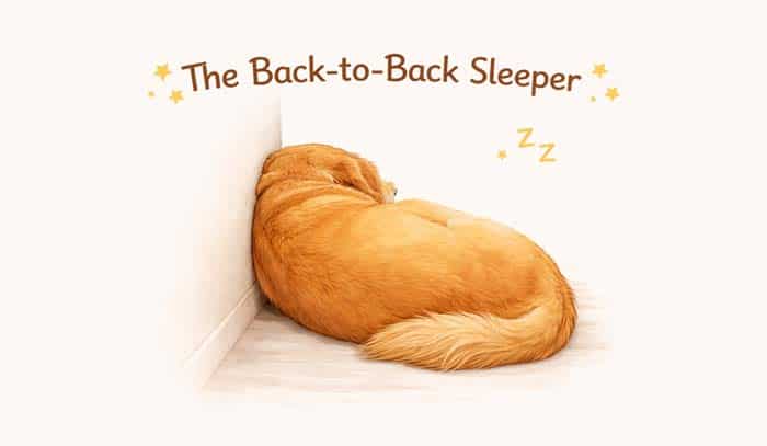 Dog sleeping back-to-back with its owner deep trust and cooperative security