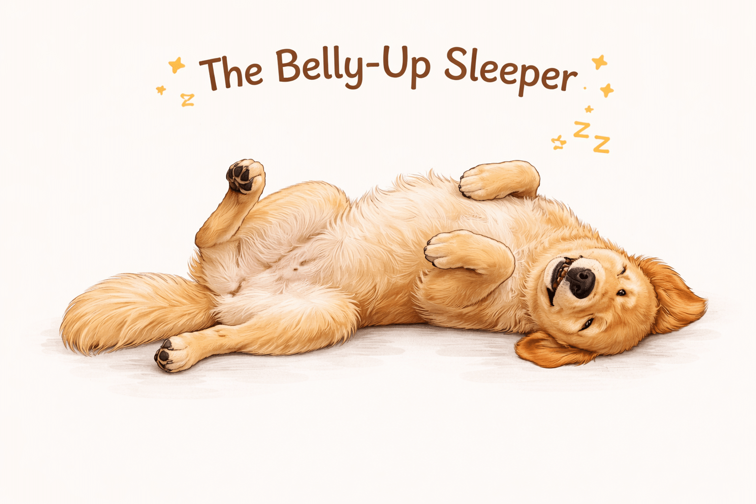  Dog sleeping belly-up with paws flopped in the air maximum trust and a cooling strategy