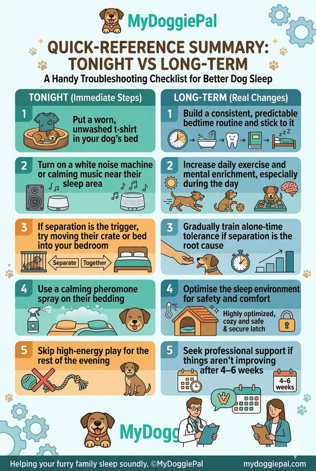 quick reference for dog sleep anxiety checklist