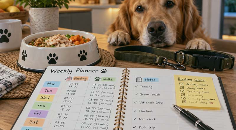  reset dog sleep routine gradual schedule shift plan